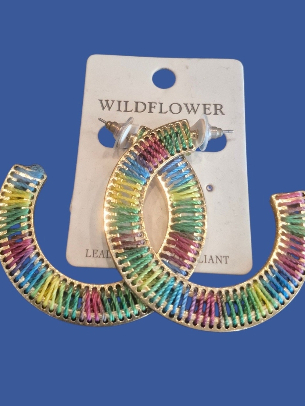 Wildflowers Multicolor Woven Hoop Earrings